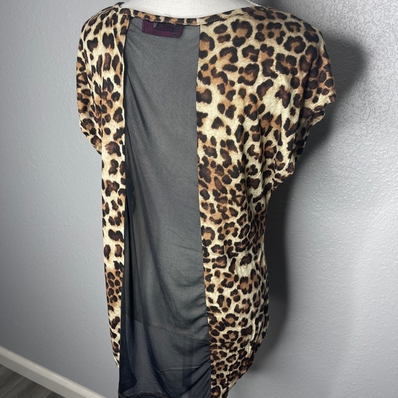 Animal print top with black sheer piece on back - Picture 6 of 7